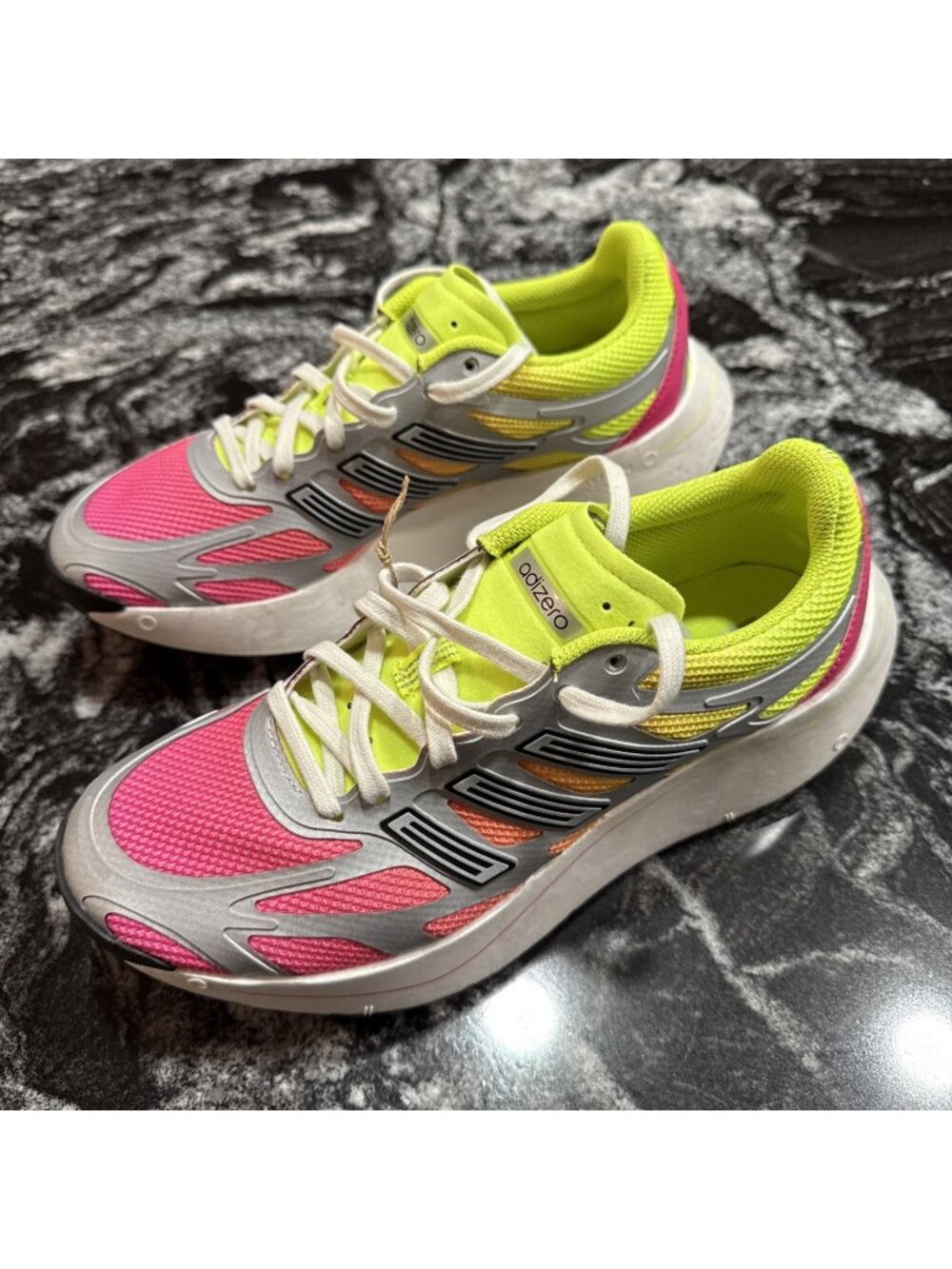 Adidas Wmns 7 Adizero Aruku 'Shock Pink Solar Yellow' SNEAKERS New No Box